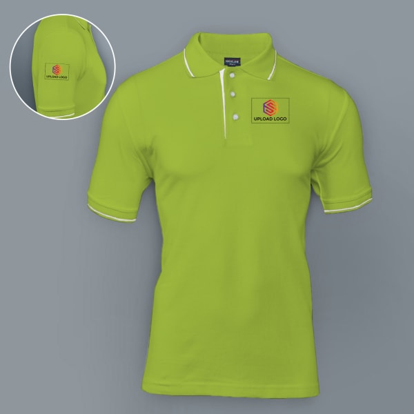 Highline Polo T-shirt for Men (Apple Green with White)