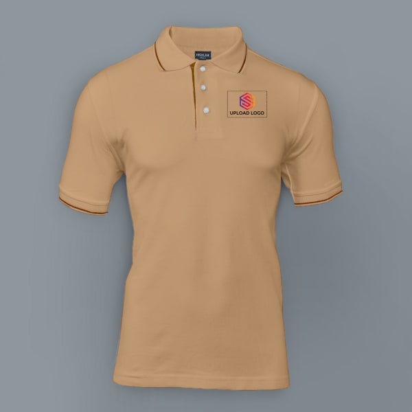 Highline Polo T-shirt for Men (Beige with Brown)