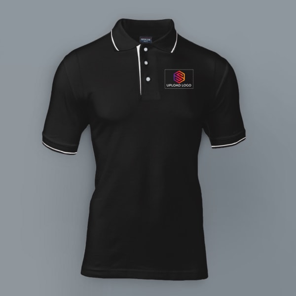 Highline Polo T-shirt for Men (Black with White)