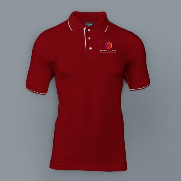 Highline Polo T-shirt for Men (Maroon with White)