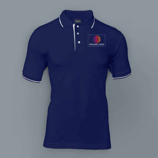 Highline Polo T-shirt for Men (Navy Blue with White)