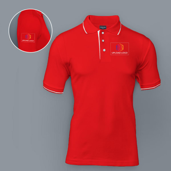 Highline Polo T-shirt for Men (Red with White)