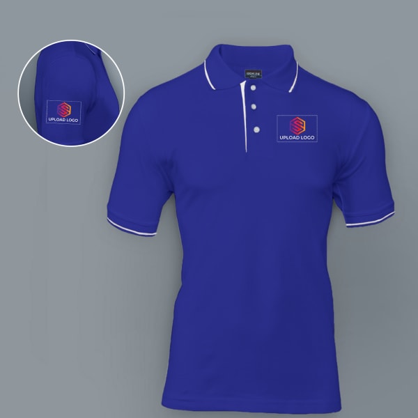 Highline Polo T-shirt for Men (Royal Blue with White)