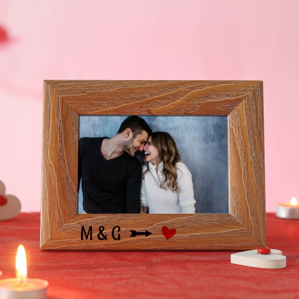 His & Hers Personalized Wooden Photo Frame Gift/Send Home and Living