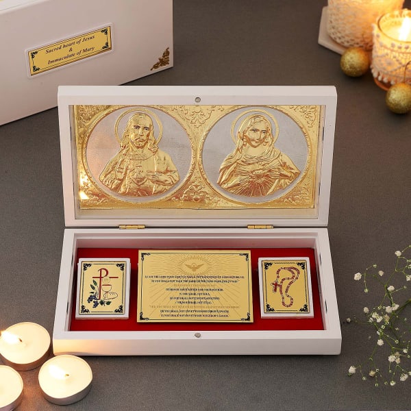 Holy Blessings And Ten Commandments Wooden Gift Box