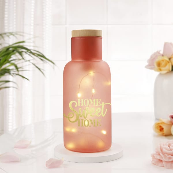 Home Sweet Home Personalized LED Light Pink Bottle