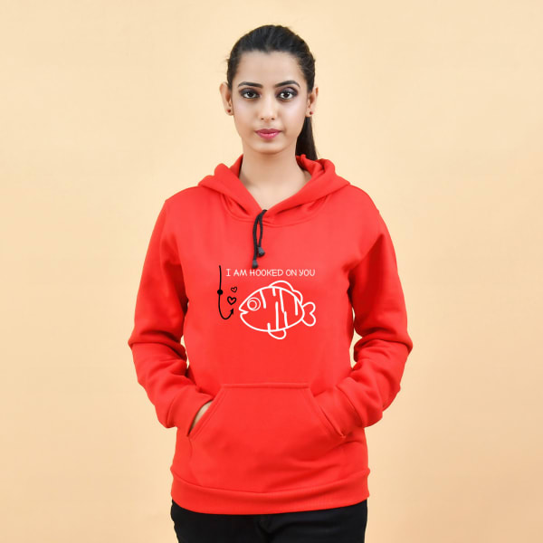 hooked red hoodie