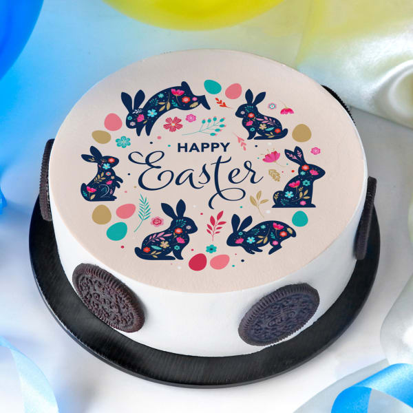 Hop Bunny Easter Poster Cake (1 Kg)