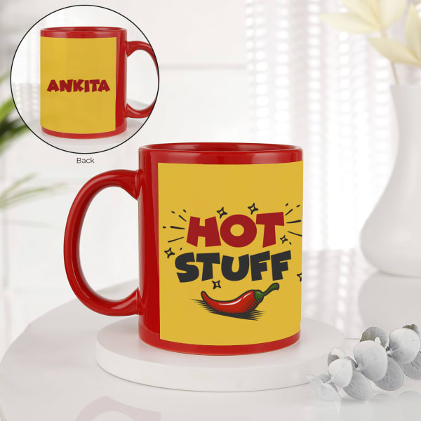 Hot Stuff Personalized Red Ceramic Mug