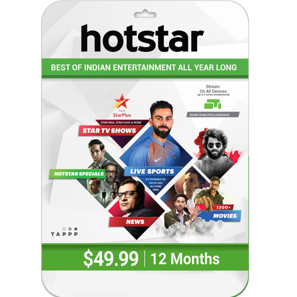 Hotstar 12 Months subscription e-voucher + $10 IGP Store Credit