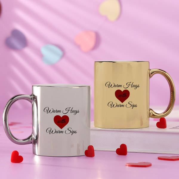 Hugs And Sips Personalized Mugs (Set of 2)
