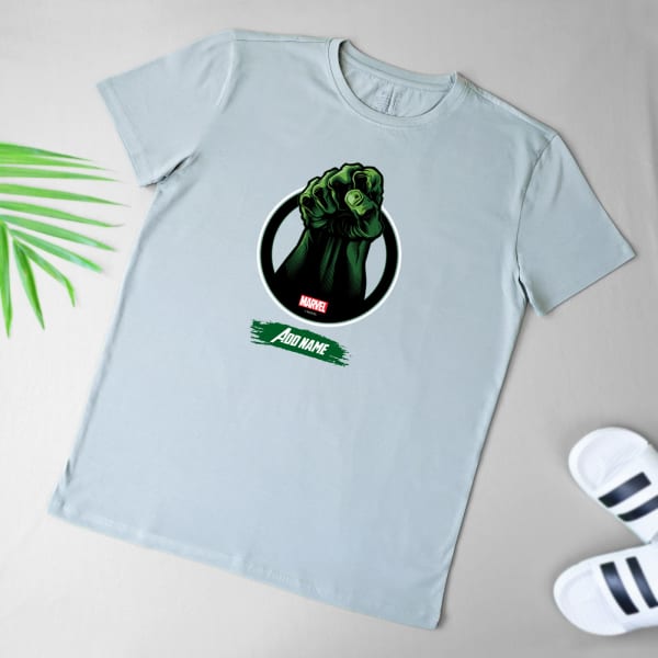 Hulks Punch Personalized Tee For Men Sage Green
