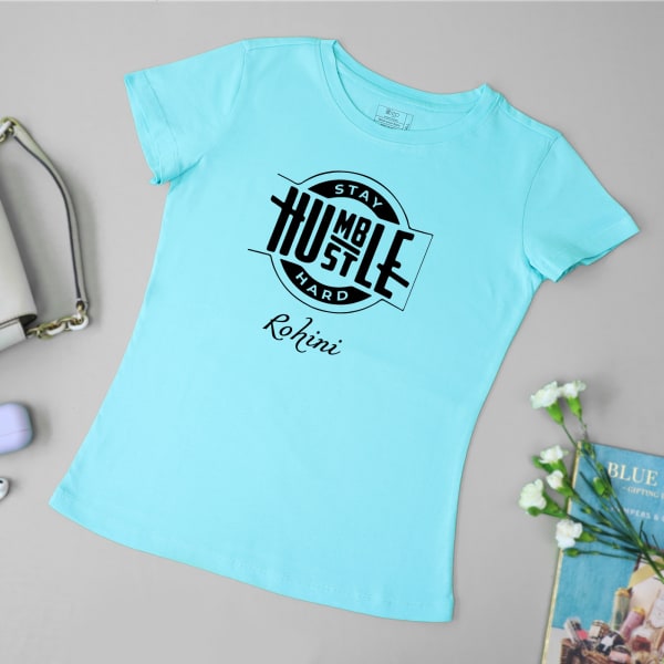 Humble-Hustle Personalized Tee for Women - Mint