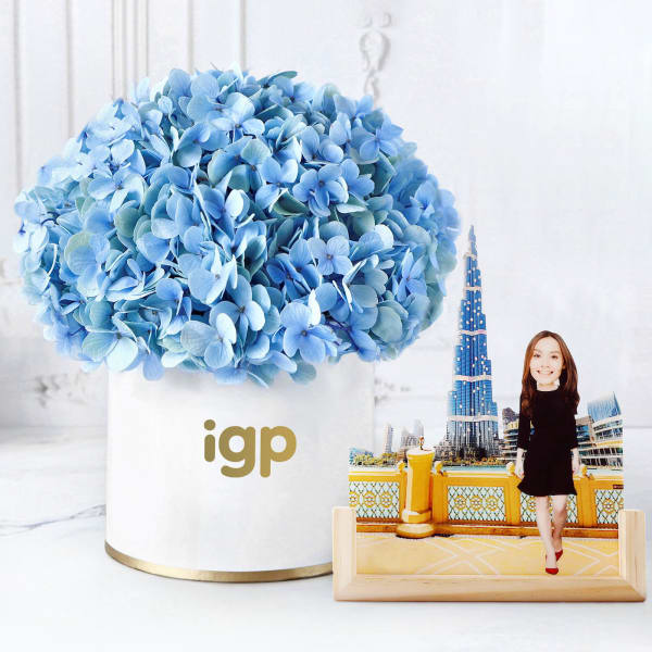 Hydrangea Blooms With Personalized Caricature