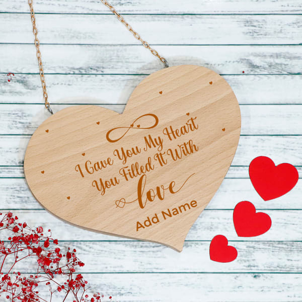 I Gave You My Heart Personalized Wooden Wall Hanging