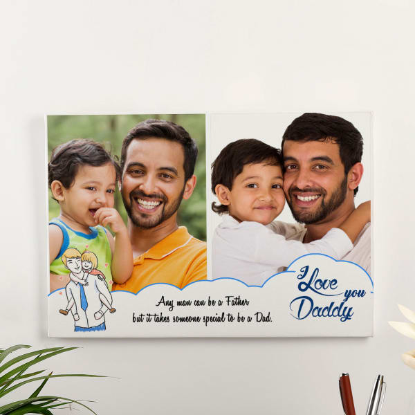 I Love You Daddy Personalized A3 Canvas