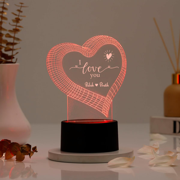 I Love You Personalized LED Lamp