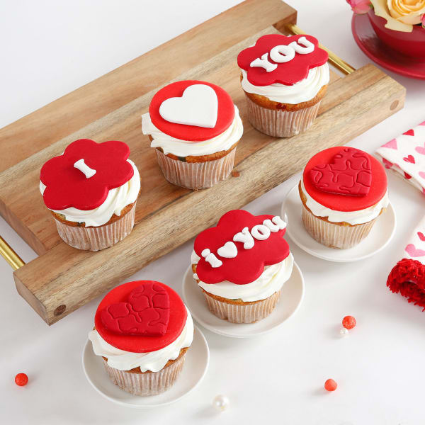 I Love You Valentine Cupcake ( set of 6)