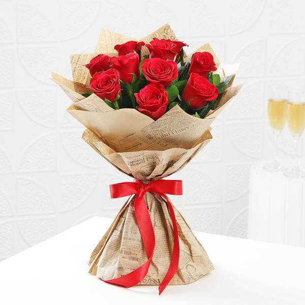 IGP Timeless Love 10 Red Roses Bouquet in Designer Paper