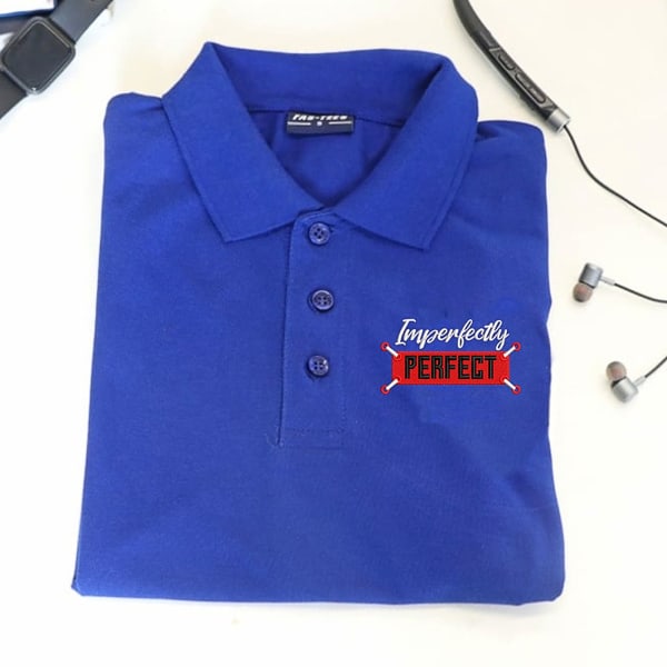 Imperfectly Perfect Cotton Polo T-Shirt - Royal Blue
