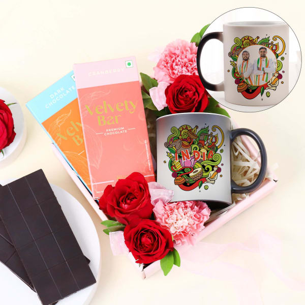 Independence Day Personalized Choco-Floral Arrangement