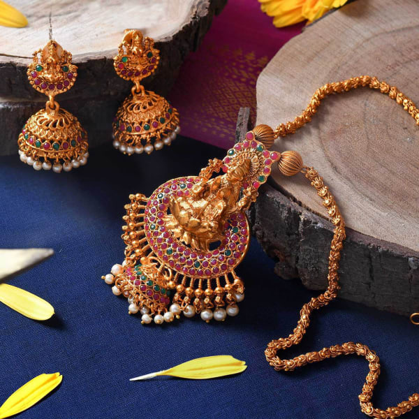 Indian Goddess Ethnic Temple Jewellery Set