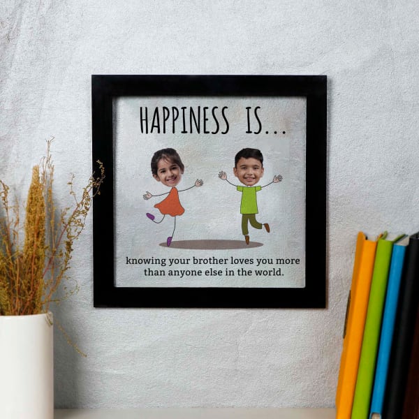 Infinite Sibling Love Personalized Caricature Photo Frame
