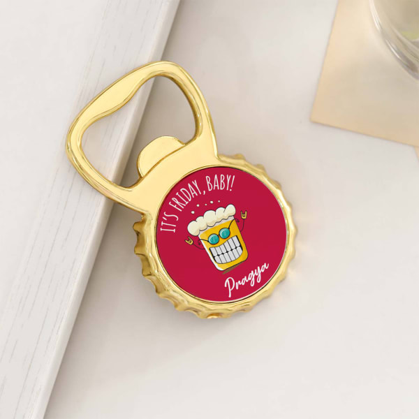 It's Friday Magnetic Bottle Opener - Personalized