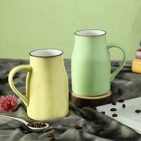 Jar Shaped Ceramic Mugs (Set of 2)