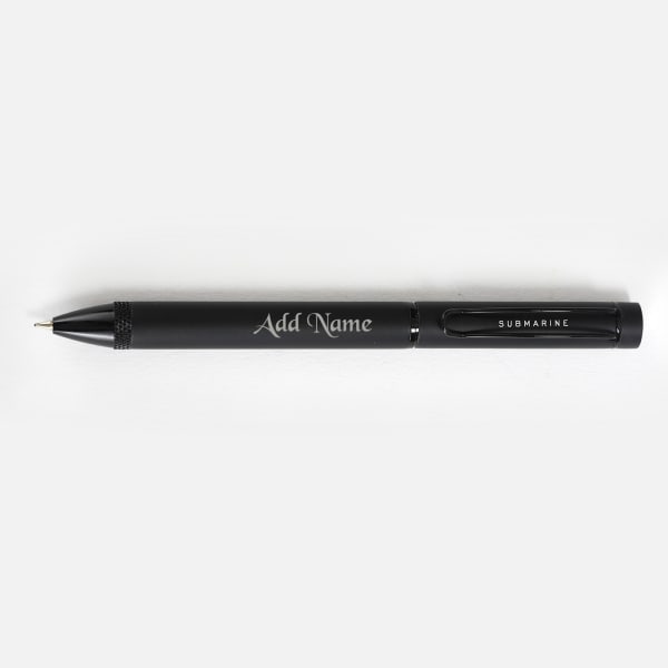 Jet Black Wireclip Ball Pen - Customized with Name