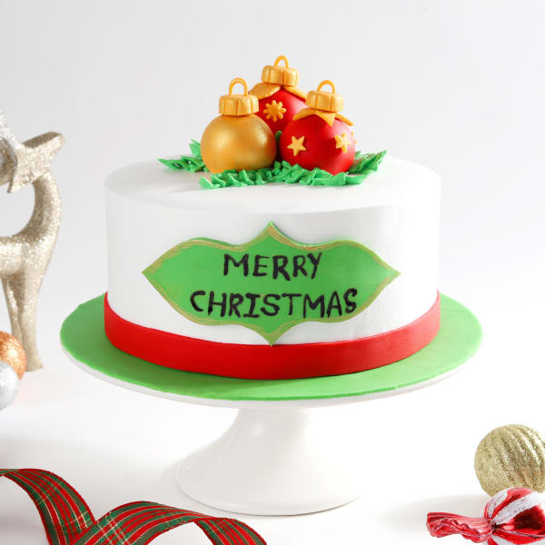 Jingle Bell Semi Fondant Cake (1 kg)