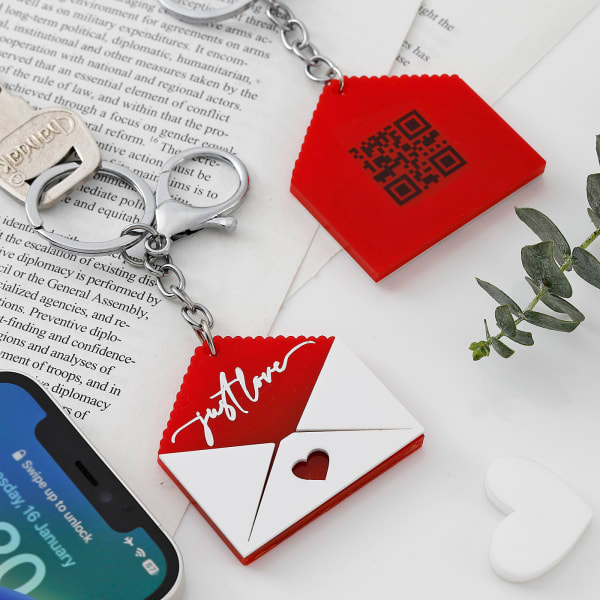 Just Love Personalized QR Code Keychain