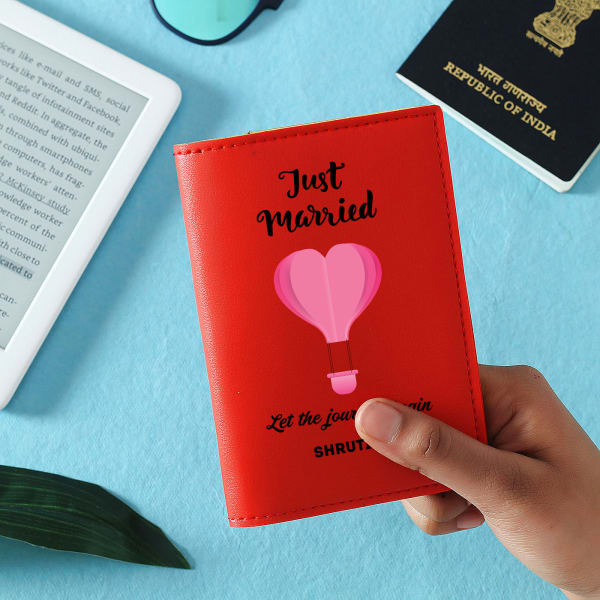 just married passport cover