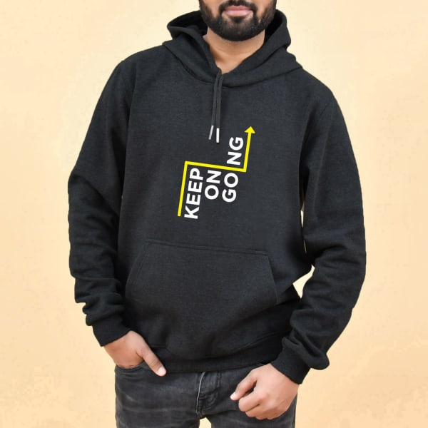 Keep On Going Grey Hoodie for Men