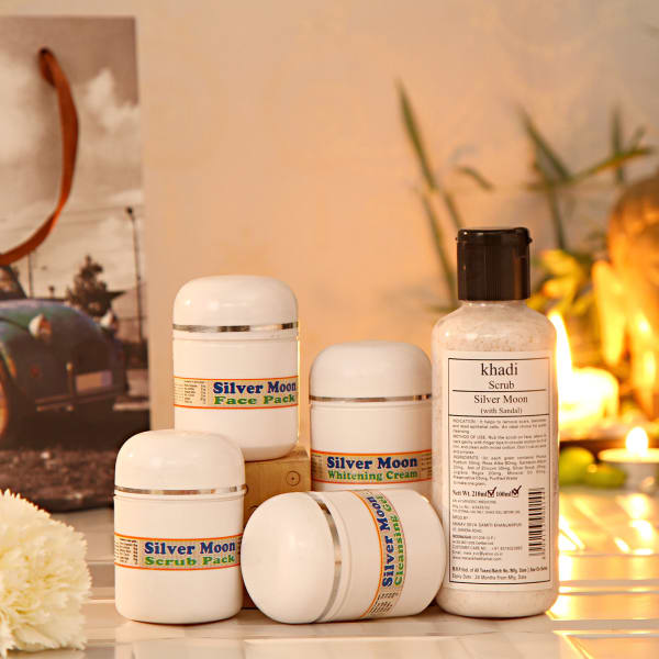 Khadi Silver Facial Kit With Scrub In Gift Bag Gift Send Fashion
