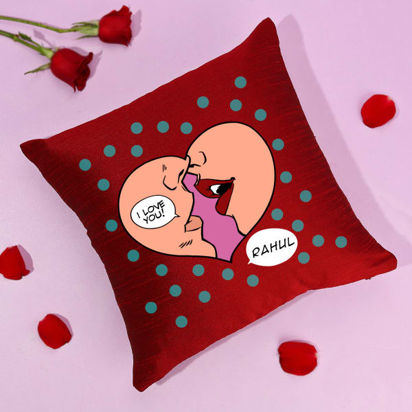 Kisses For My Lover Personalized Cushion