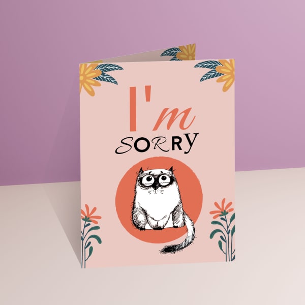 Kitty Personalized A5 Sorry Card