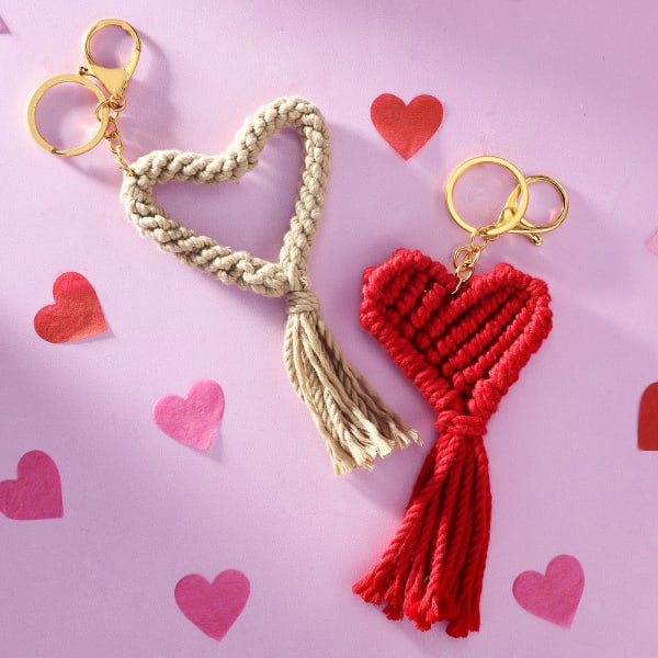 Knotted Hearts Set of 2 Keychains