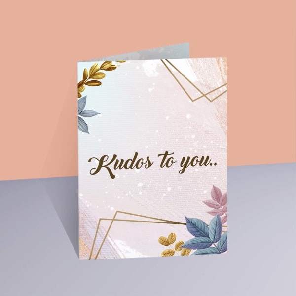 Kudos To You Personalized A5 Congrats Laminated Card