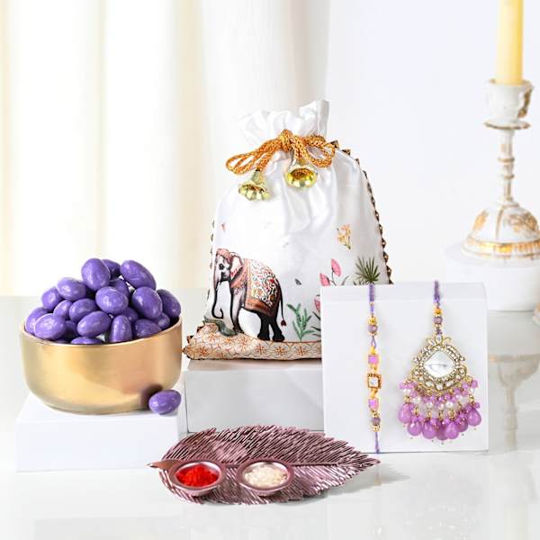 Kundan Elegance Bhaiya Bhabhi Rakhi Hamper