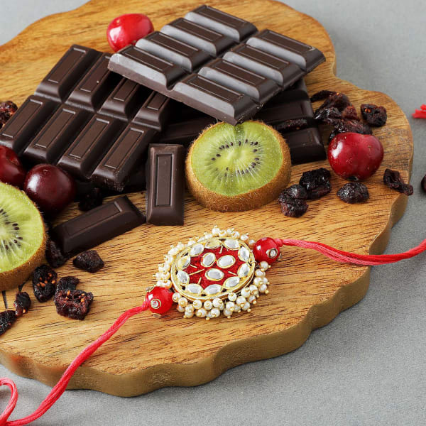 Kundan Rakhi With Premium Chocolates