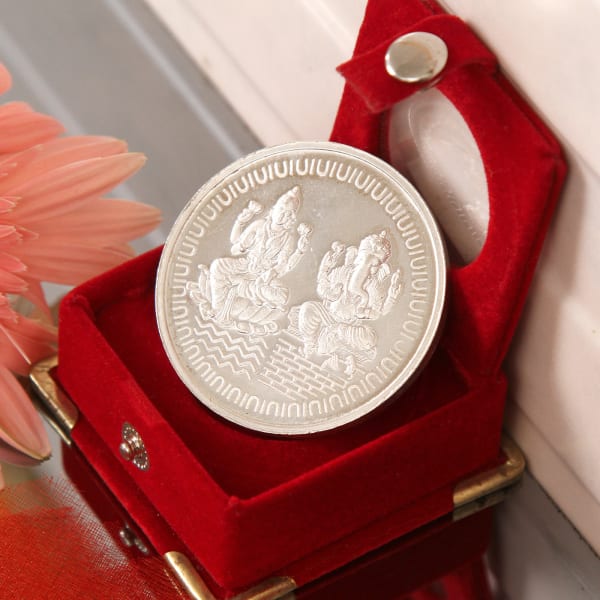 Laxmi Ganesha Silver Coin 50 Gms