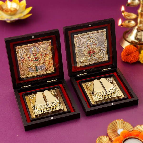 Laxmi N Ganesha Charan Paduka Gift Box