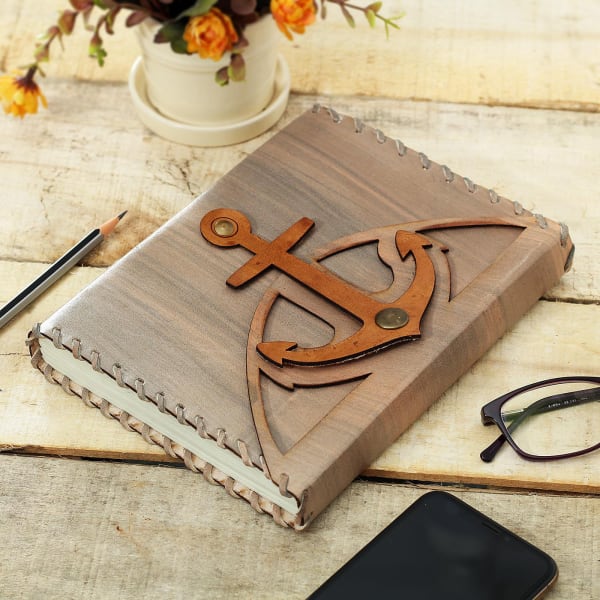 Leather Journal with Anchor Design