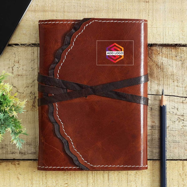 Leather Journal with Belt Closure - Customized with Logo