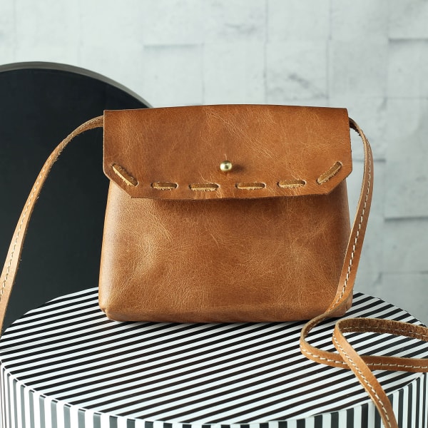 Leather Small Sling Bag for Women