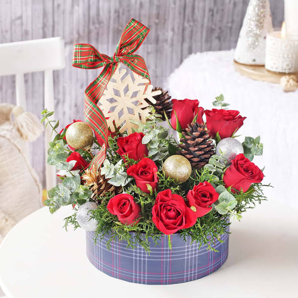 Let It Snow Floral Christmas Gift Box