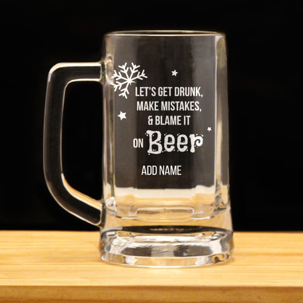 Let's Get Drunk Personalized Beer Mug: Gift/Send Home and Living Gifts ...