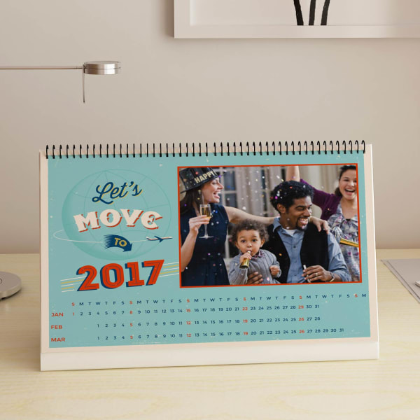 Lets Move Personalized New Year Desk Calendar Gift/Send Home and