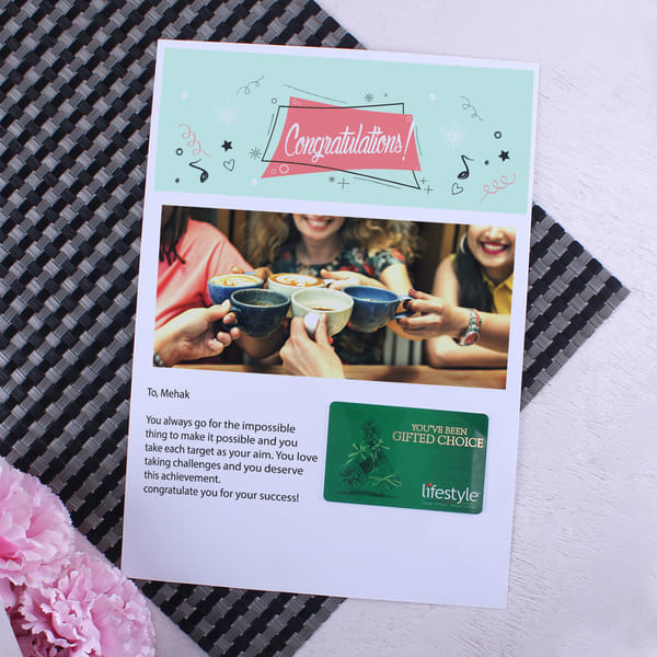 Lifestyle Gift Card with Personalized Best Wishes Letter 1000 Gift